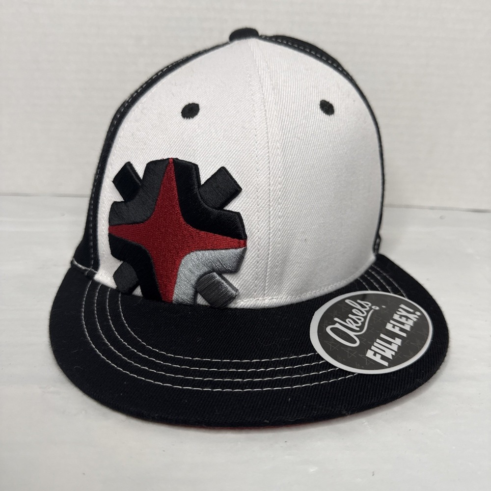 Aksels Men's L / XL Subiefest‎ Fitted Cap Hat Wool Blend Black & White